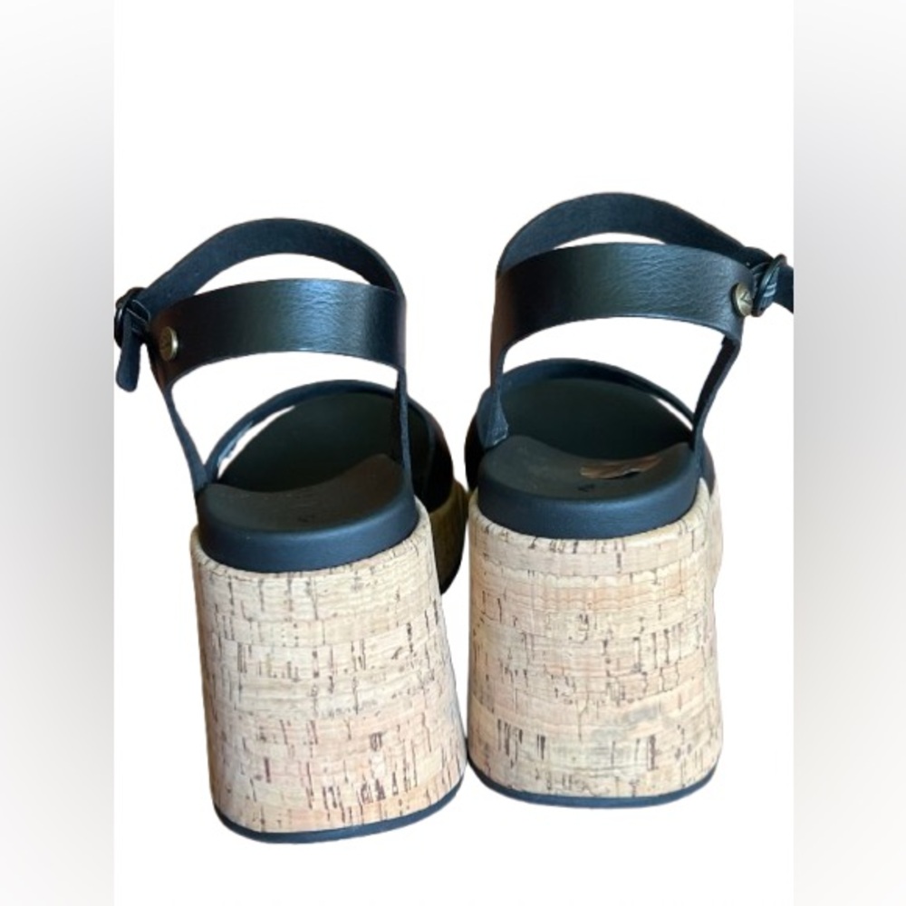 Reef Black Cork Platform Sandals - Picture 5 of 13